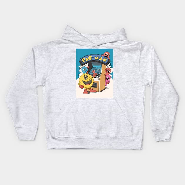 PAC Man Kids Hoodie by ScarlettVisuals